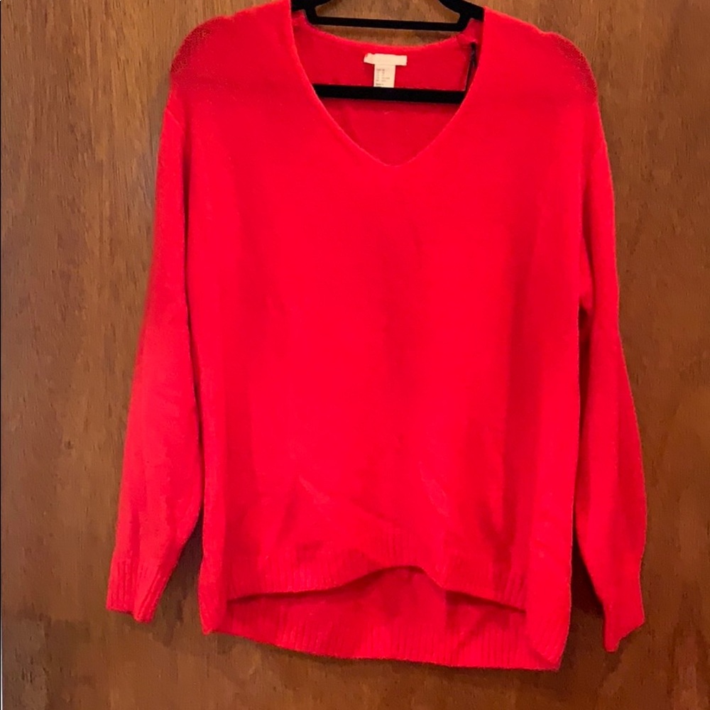 Bright red H&M sweater XS